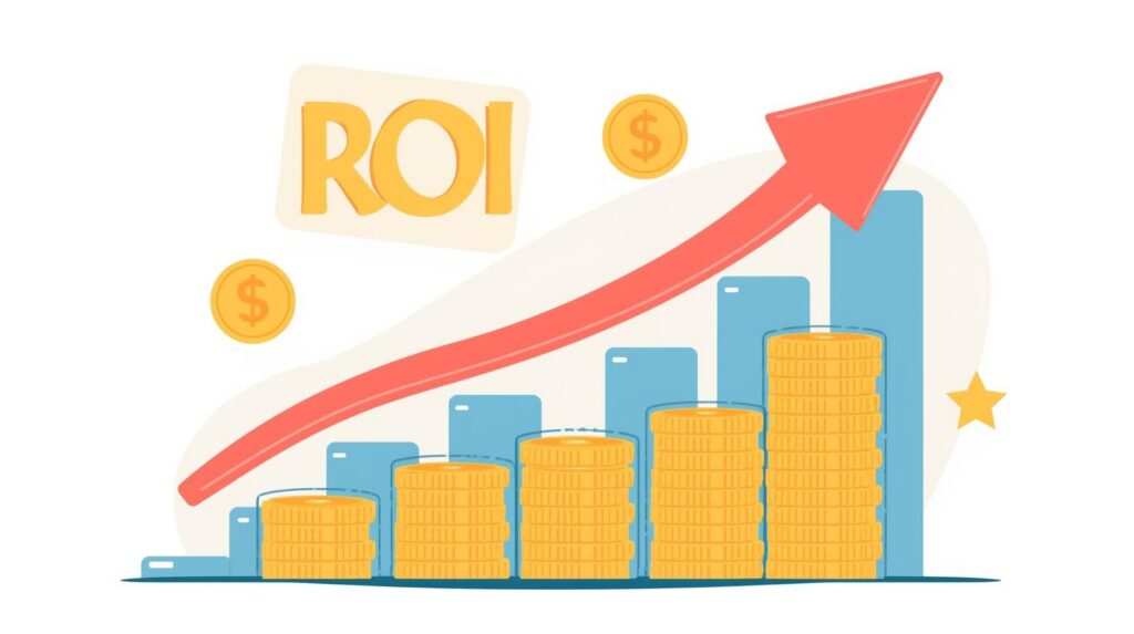 Concept image denoting increase in ROI through the right use of AI