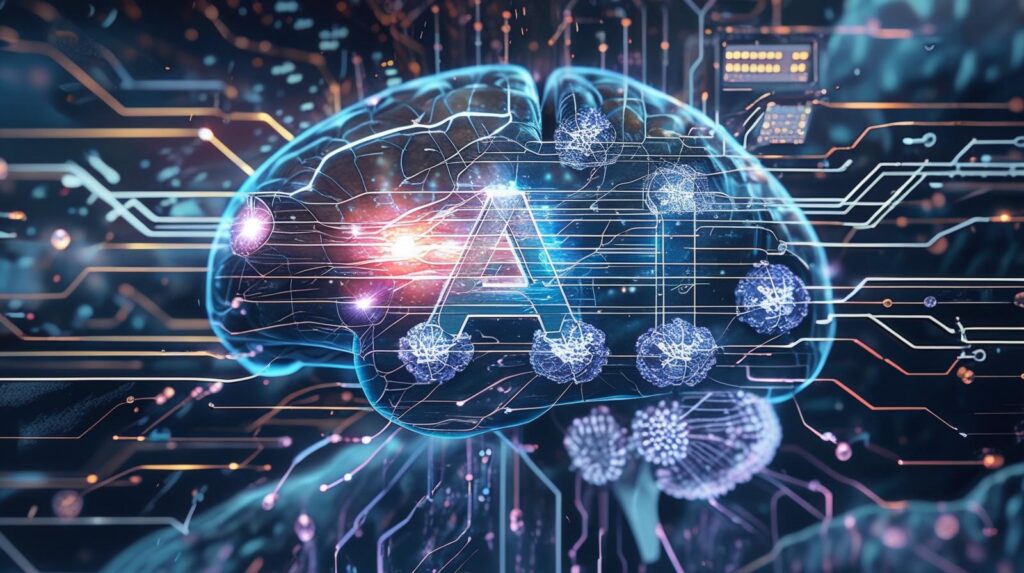 a computer drawing of an AI brain it represents AI's ability to be able to able to imitate simulate thinking a computer drawing of an AI brain it represents AI's ability to be able to able to imitate simulate thinking
